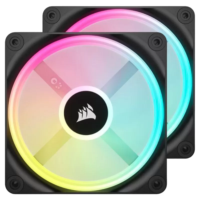 Case Fan Corsair iCUE LINK QX140 RGB 140mm PWM PC Fans Starter Kit with iCUE LINK System Hub Color:black