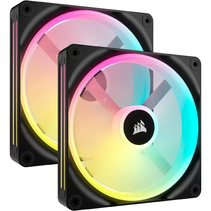 Case Fan Corsair iCUE LINK QX140 RGB 140mm PWM PC Fans Starter Kit with iCUE LINK System Hub Color:black