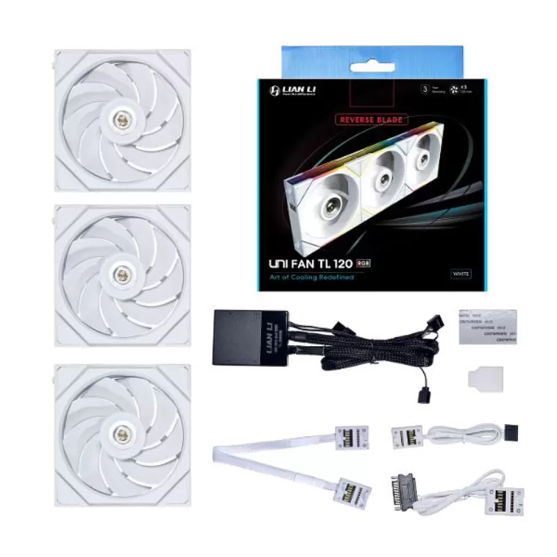 Case Fan LIAN-LI 120mm TL120 Reverse UNI white 3-Fan Case Fan LIAN-LI 120mm TL120 Reverse UNI white 3-Fan
