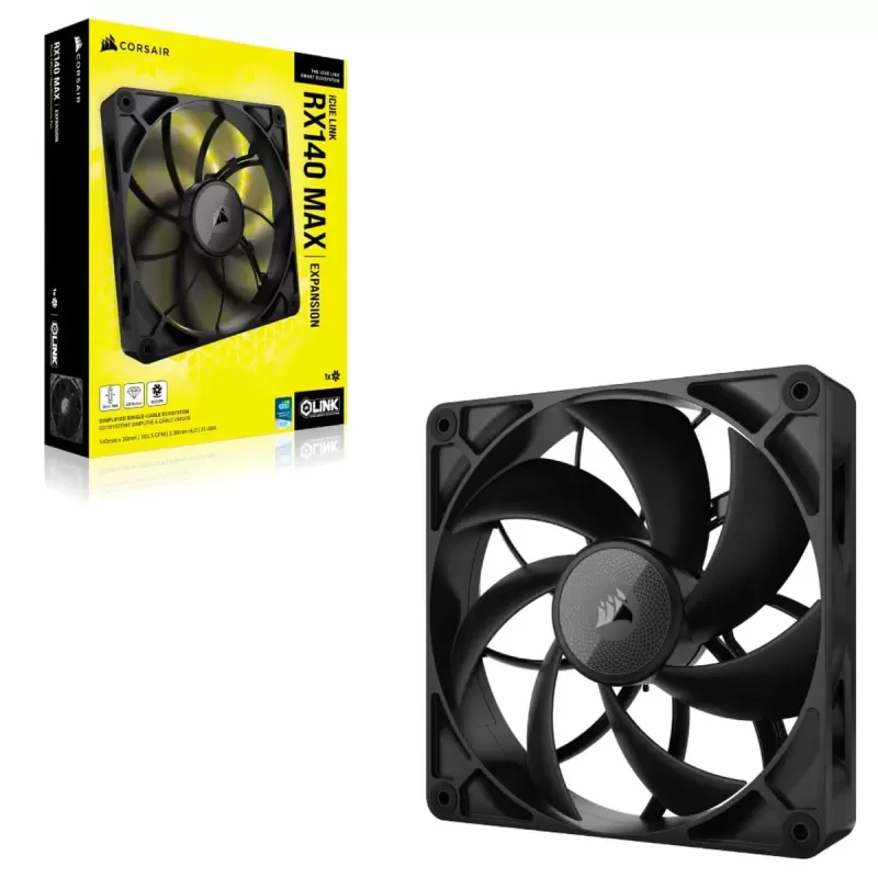 מאוורר למארז Corsair iCUE Link RX140 MAX Thick 140mm Fan צבע שחור