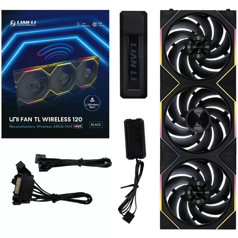 Kit 3 Fans LIAN-LI TL120 UNI Wireless LED 1 3xFans black 120mm