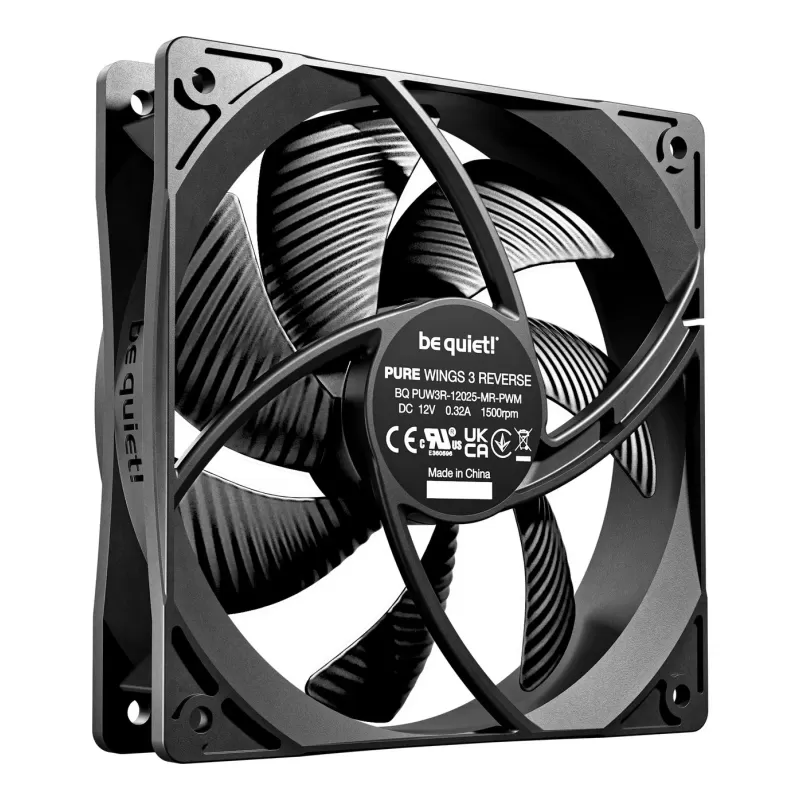 מאוורר למארז be quiet! Pure Wings 3 120mm PWM Reverse 3-Pack שחור