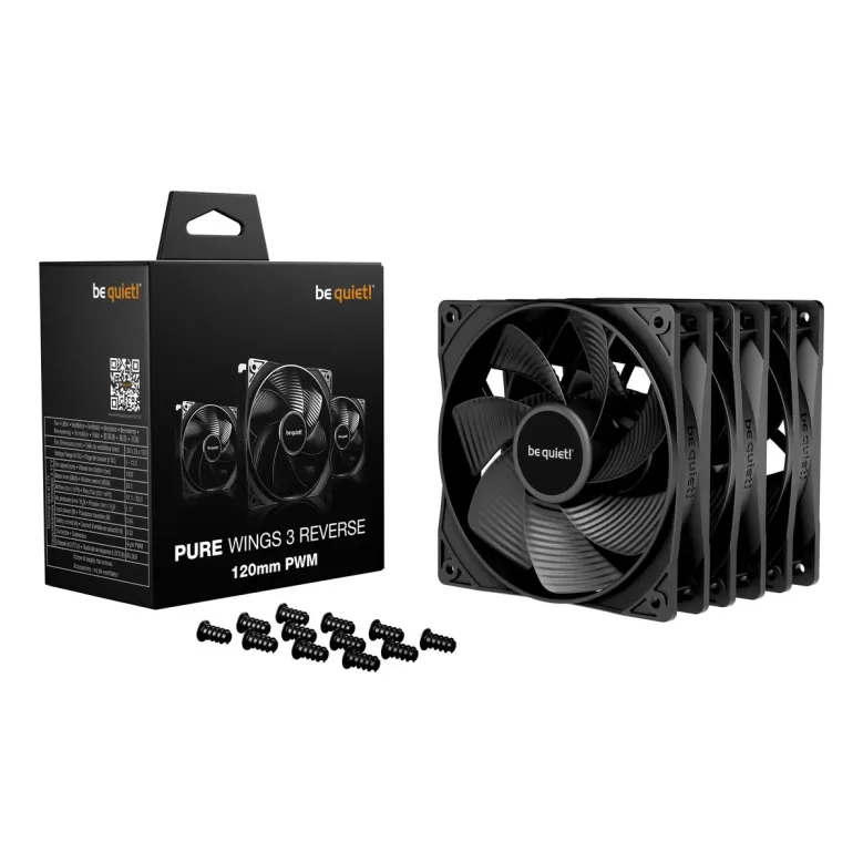 מאוורר למארז be quiet! Pure Wings 3 120mm PWM Reverse 3-Pack שחור