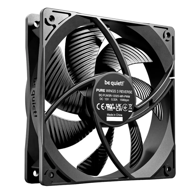 מאוורר למארז be quiet! Pure Wings 3 120mm PWM Reverse 3-Pack שחור