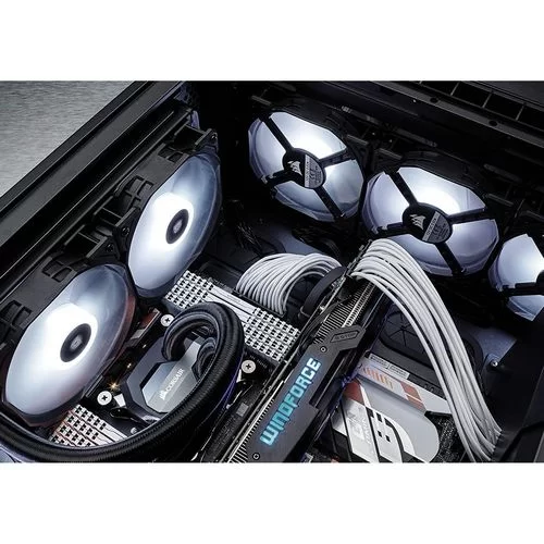 ערכת 3 מאווררים Corsair Air Series AF120 LED (2018) שחור, לבן 120mm