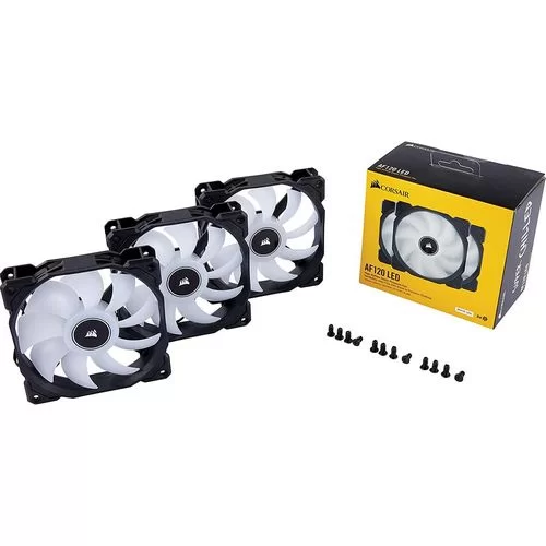 ערכת 3 מאווררים Corsair Air Series AF120 LED (2018) שחור, לבן 120mm
