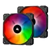 ערכת מאווררים למארז Corsair iCUE SP140 RGB PRO Performance Dual Fan Kit with Lighting Node CORE 140mm צבע שחור