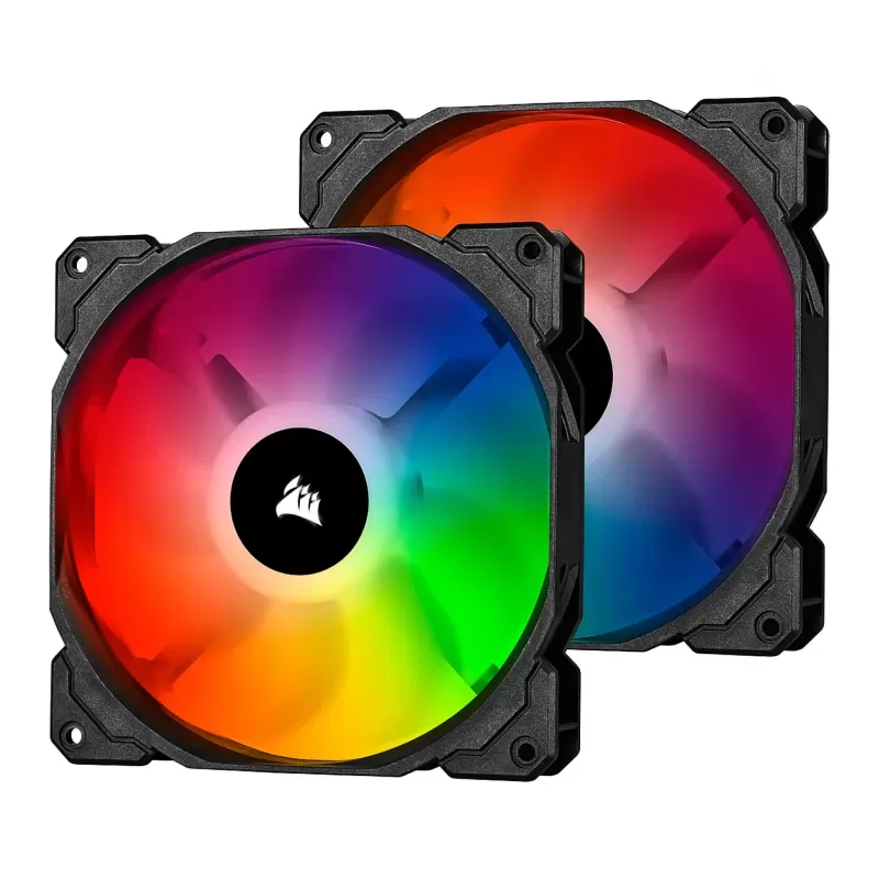 ערכת מאווררים למארז Corsair iCUE SP140 RGB PRO Performance Dual Fan Kit with Lighting Node CORE 140mm צבע שחור