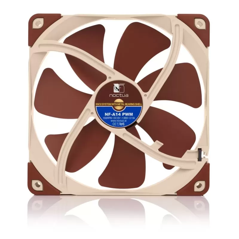 מאוורר למארז Noctua NF-A14 PWM 140mm צבע חום