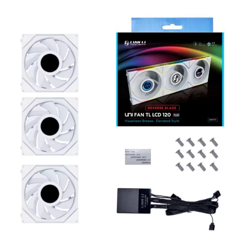 Case Fan LIAN-LI 120mm TL120 LCD Reverse UNI white 3-Fan Case Fan LIAN-LI 120mm TL120 LCD Reverse UNI white 3-Fan