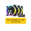 מאוורר למארז Antec Neon 120 ARGB PWM 3xFans with Controller 120mm צבע שחור