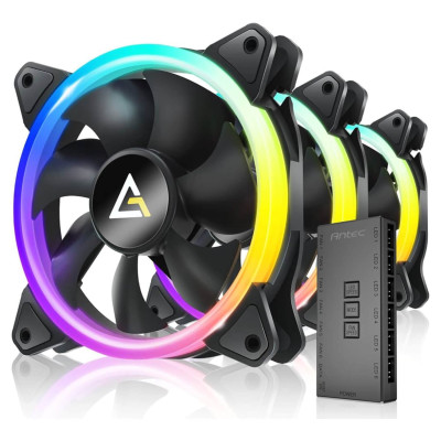 מאוורר למארז Antec Neon 120 ARGB PWM 3xFans with Controller 120mm צבע שחור מאוורר למארז Antec Neon 120 ARGB PWM 3xFans with Controller 120mm צבע שחור