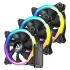 מאוורר למארז Antec Neon 120 ARGB PWM 3xFans with Controller 120mm צבע שחור