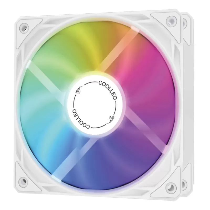 מאוורר למארז Coolleo 120mm FDB 1600RPM ARGB לבן