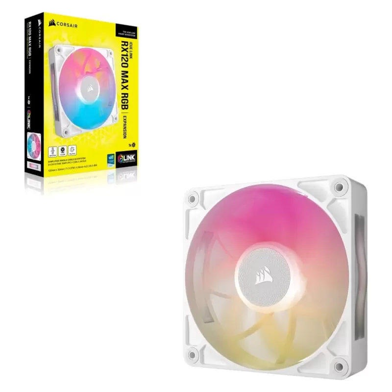 Вентилятор для Корпуса Corsair iCUE LINK RX12 MAX RGB 12mm PWM Thick Fan Вентилятор для Корпуса Corsair iCUE LINK RX12 MAX RGB 12mm PWM Thick Fan