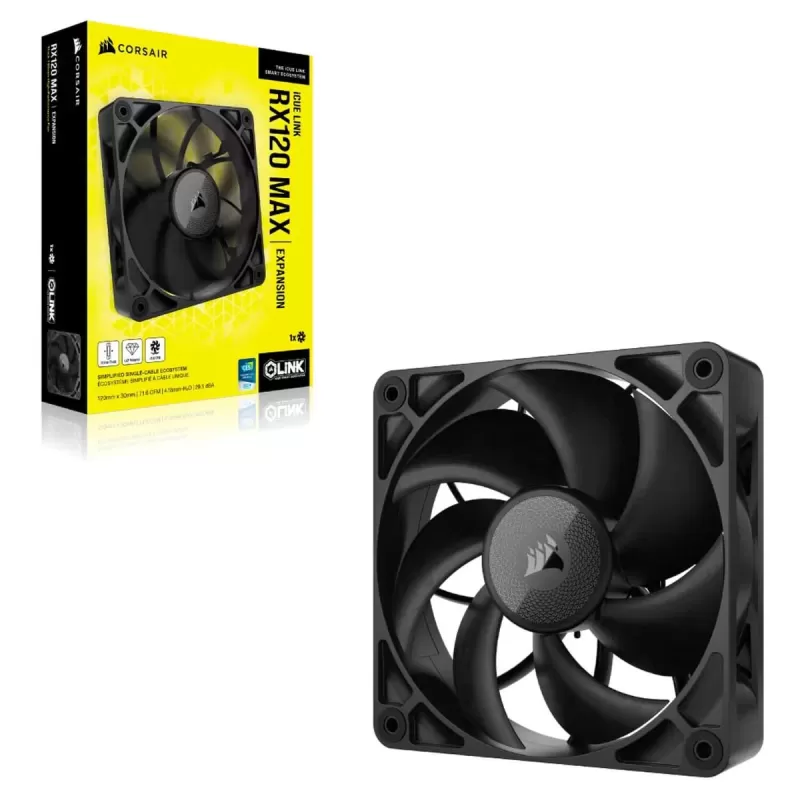 Вентилятор для Корпуса Corsair iCUE Link RX120 MAX Thick 120mm Fan Цвет:чёрный