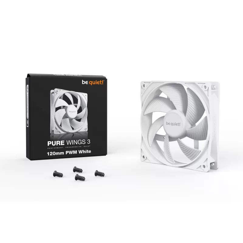 מאוורר למארז be quiet! Pure Wings 3 120mm PWM לבן מאוורר למארז be quiet! Pure Wings 3 120mm PWM לבן