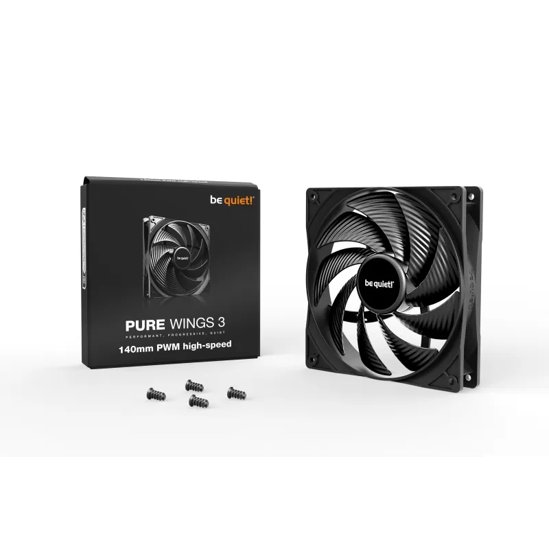 מאוורר למארז be quiet! Pure Wings 3 140mm PWM high-speed שחור