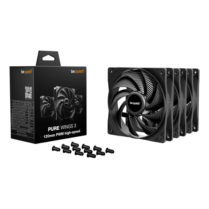 מאוורר למארז be quiet! Pure Wings 3 120mm PWM HS 3-Pack שחור