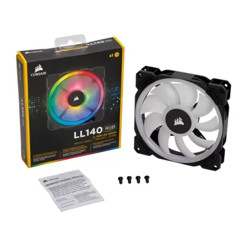 מאוורר למארז Corsair LL140 RGB 140mm Dual Light Loop RGB LED