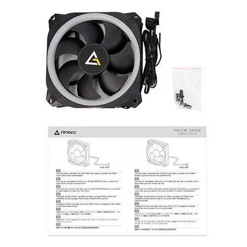 מאוורר למארז Antec Prizm 120 ARGB Single Pack ARGB: male 3 pin, ARGB: female 3 pin 120mm מאוורר למארז Antec Prizm 120 ARGB Single Pack ARGB: male 3 pin, ARGB: female 3 pin 120mm