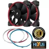 Two Fans Corsair Air Series SP120 High Performance Edition High Static Pressure 120mm Color:black, blue
