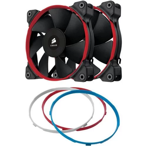 Two Fans Corsair Air Series SP120 High Performance Edition High Static Pressure 120mm Color:black, blue