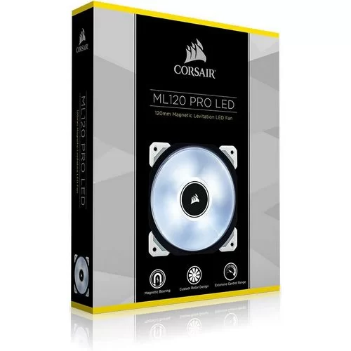 מאוורר למארז Corsair ML120 PRO LED PWM Premium Magnetic Levitation שחור, לבן 120mm מאוורר למארז Corsair ML120 PRO LED PWM Premium Magnetic Levitation שחור, לבן 120mm
