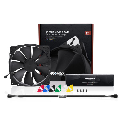 Case Fan Noctua NF-A20 PWM CHROMAX.BLACK.SWAP 200mm Color:black Case Fan Noctua NF-A20 PWM CHROMAX.BLACK.SWAP 200mm Color:black