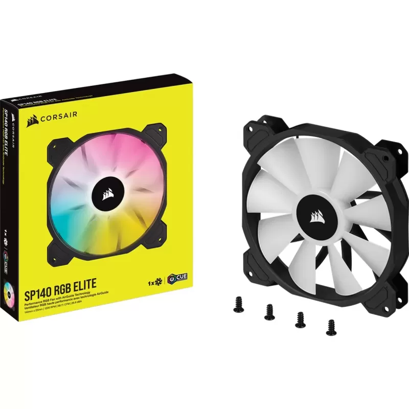 מאוורר למארז Corsair iCUE SP140 RGB ELITE Performance 140mm PWM Fan - Single Pack צבע שחור