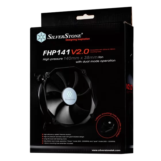 מאוורר למארז SilverStone FHP141 140mm 500~2000 RPM שחור