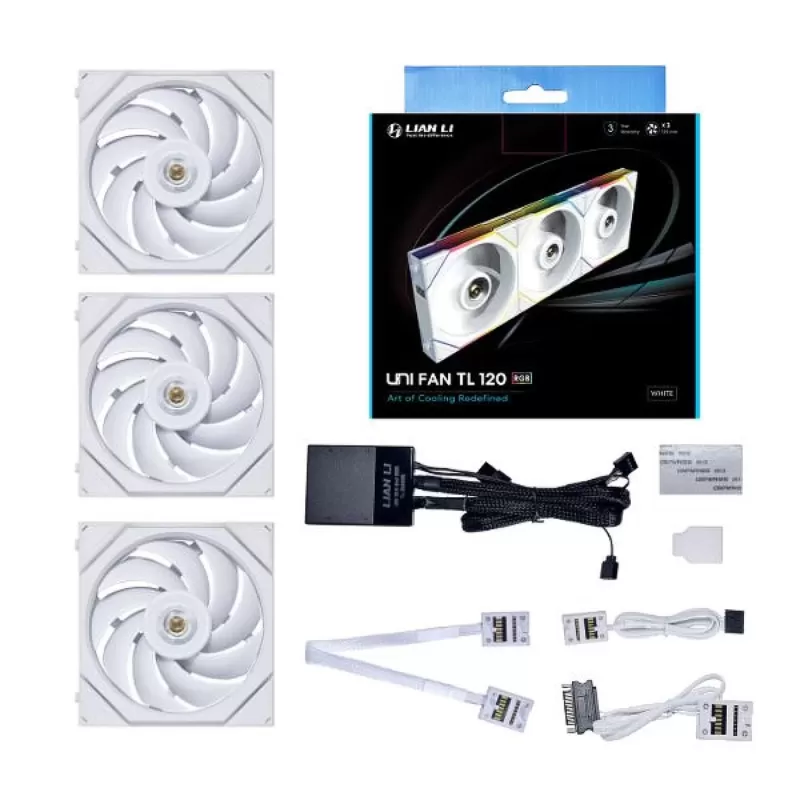 מאוורר למארז LIAN-LI 120mm TL120 UNI לבן 3-Fan