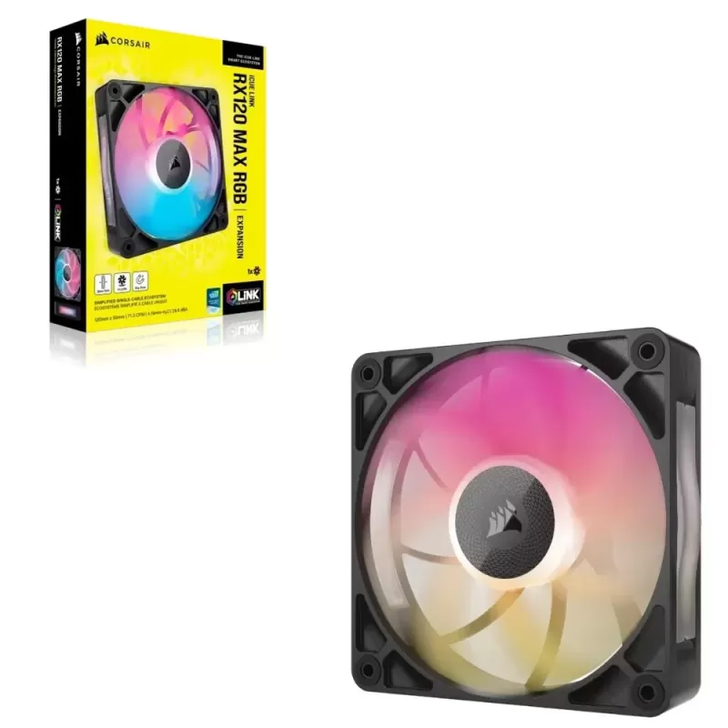 Вентилятор для Корпуса Corsair RX120 MAX RGB 120mm Цвет:чёрный Вентилятор для Корпуса Corsair RX120 MAX RGB 120mm Цвет:чёрный