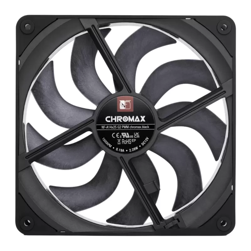 Вентилятор Noctua NF-A14x25 G2 PWM chromax.black 140mm Цвет:чёрный