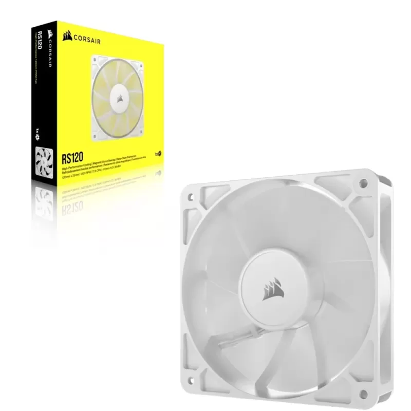 מאוורר למארז Corsair RS120 120mm PWM צבע לבן