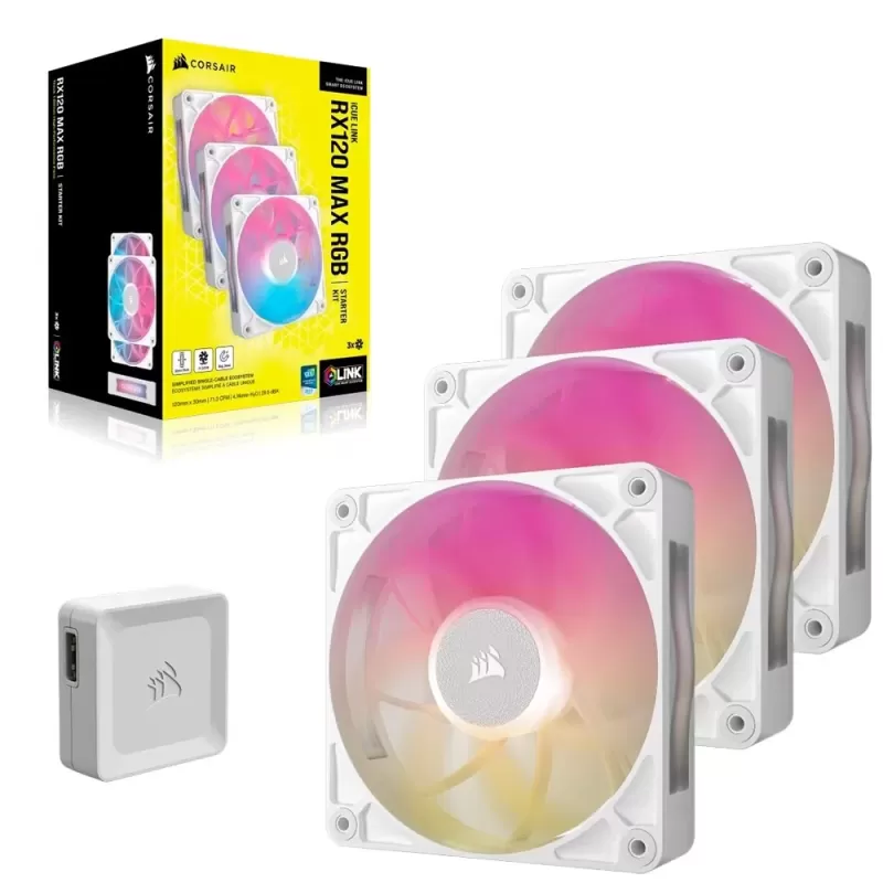 Case Fan Corsair iCUE LINK RX120 MAX RGB 120mm Color:white