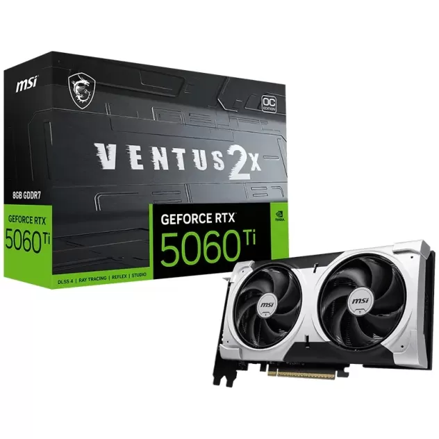 כרטיס מסך MSI RTX 5060 Ti 8G VENTUS 2X OC PLUS GeForce RTX 5060 Ti 8G VENTUS 2X OC PLUS