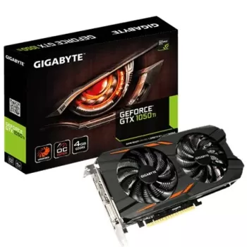 כרטיס מסך Gigabyte GeForce GTX 1050 Ti Windforce OC 4G GV-N105TWF2OC-4GD - יבואן רשמי