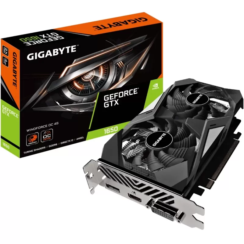 Video Card Gigabyte GeForce GTX 1650 D6 WINDFORCE OC 4G GV-N1656WF2OC-4GD (rev. 2.0) - official importer