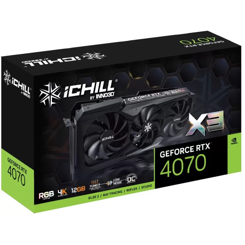 Video Card Inno3D GEFORCE RTX 4070 ICHILL X3 C40703-126XX-186148H Video Card Inno3D GEFORCE RTX 4070 ICHILL X3 C40703-126XX-186148H