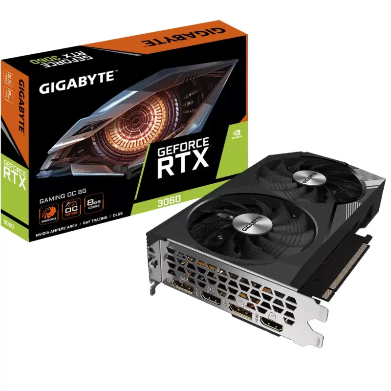 כרטיס מסך Gigabyte GeForce RTX 3060 GAMING OC 8G GV-N3060GAMING OC-8GD כרטיס מסך Gigabyte GeForce RTX 3060 GAMING OC 8G GV-N3060GAMING OC-8GD