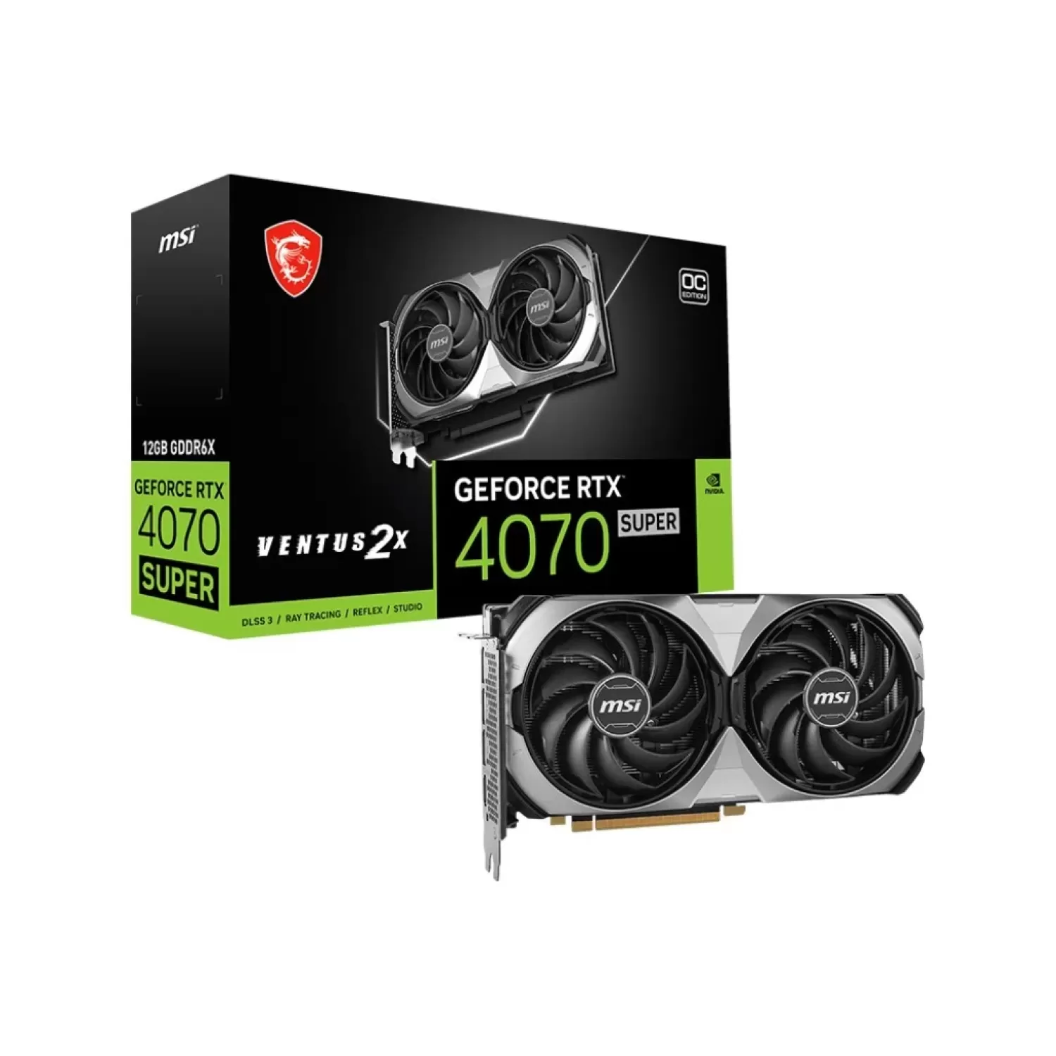 ВидеоКарта MSI GeForce RTX 4070 SUPER 12G VENTUS 2X OC NVIDIA GeForce RTX 4070 SUPER