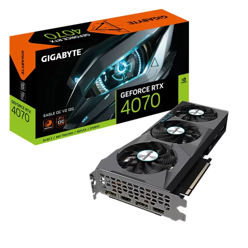 כרטיס מסך Gigabyte GeForce RTX 4070 EAGLE OC V2 12G GV-N4070EAGLE OCV2-12GD - יבואן רשמי כרטיס מסך Gigabyte GeForce RTX 4070 EAGLE OC V2 12G GV-N4070EAGLE OCV2-12GD - יבואן רשמי