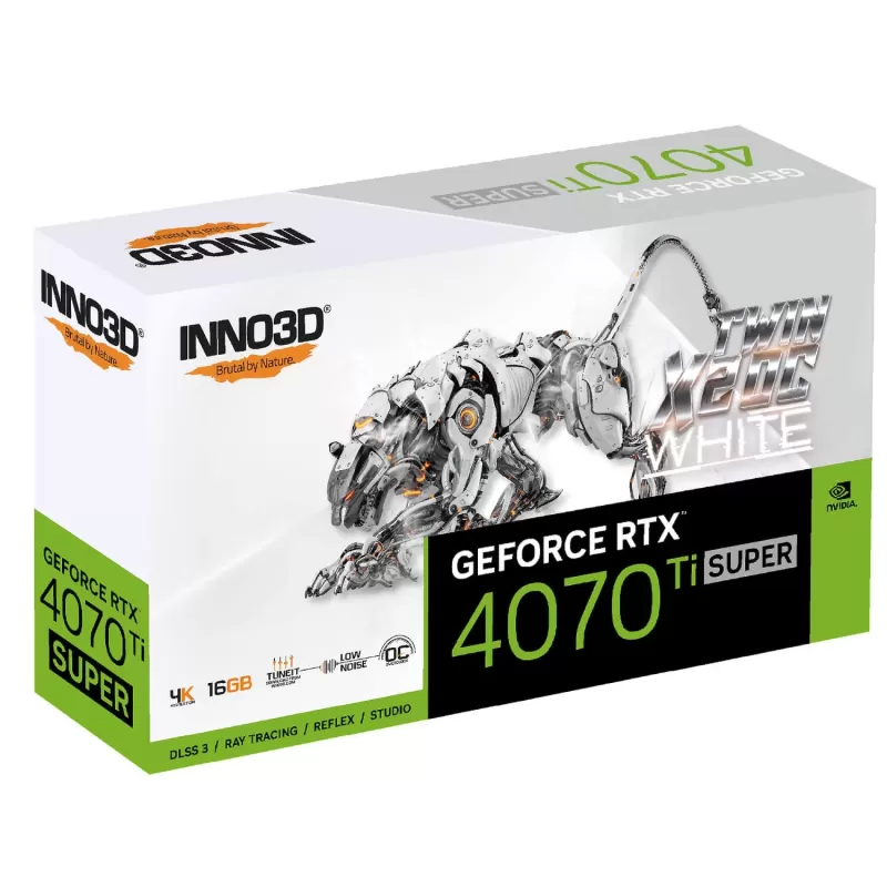 Video Card Inno3D GeForce RTX 4070 Ti SUPER TWIN X2 OC WHITE N407TS2-166XX-186156W Video Card Inno3D GeForce RTX 4070 Ti SUPER TWIN X2 OC WHITE N407TS2-166XX-186156W