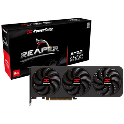 Video Card PowerColor Reaper RX 9070 16GB GDDR6 RX907016G-A Video Card PowerColor Reaper RX 9070 16GB GDDR6 RX907016G-A