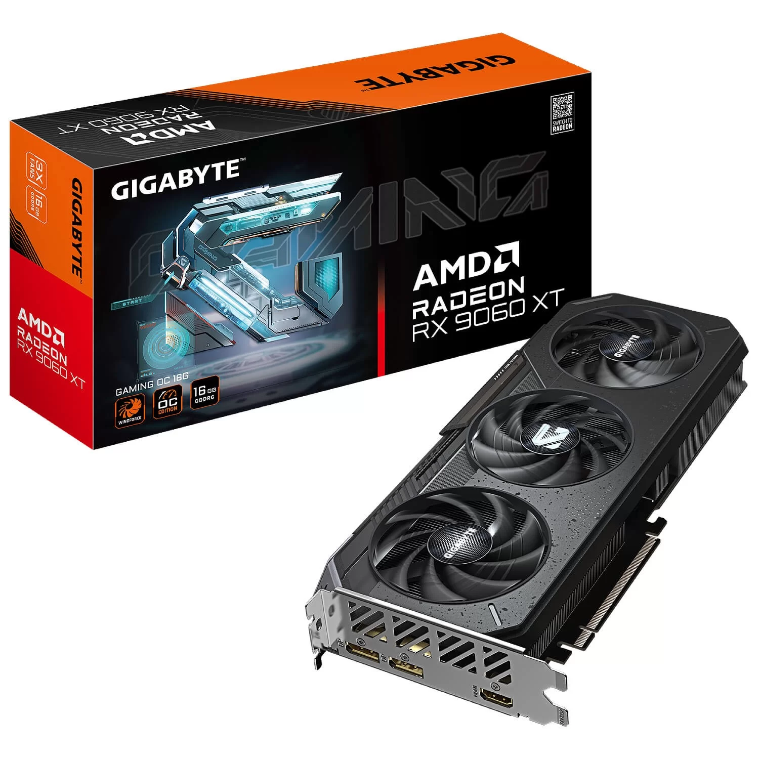 ВидеоКарта Gigabyte Radeon RX 9060 XT GAMING OC 16G GV-R9060XTGAMING OC-16GD