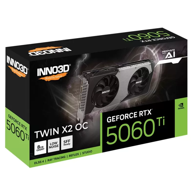 ВидеоКарта Inno3D GeForce RTX 5060 Ti 8GB TWIN X2 OC N506T2-08D7X-193075N