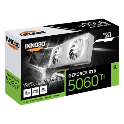 ВидеоКарта Inno3D GeForce RTX 5060 Ti 16GB TWIN X2 OC белый N506T2-16D7X-191073W