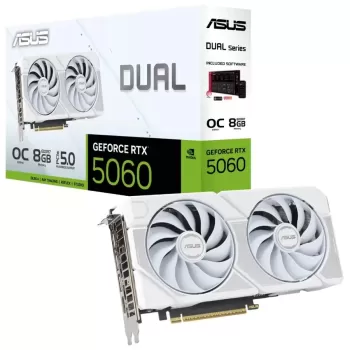כרטיס מסך Asus Dual RTX 5060 OC 8GB GDDR7 לבן 90YV0N15-M0NA00