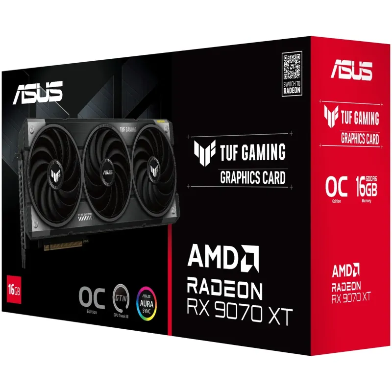 Video Card Asus TUF Gaming Radeon RX 9070 XT OC Edition 16GB GDDR6 90YV0L70-M0NA00